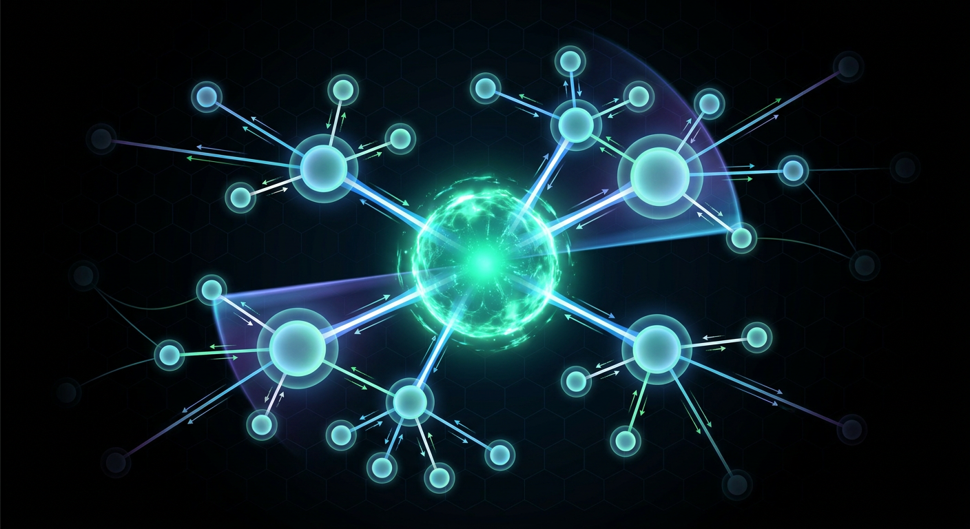 Diagram showing pillar pages as semantic authority hubs linked to cluster content for AI retrieval